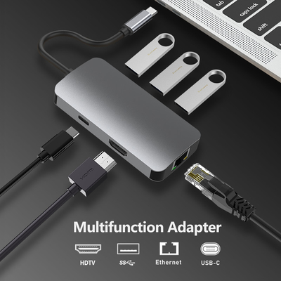 มูลติฟันชั่น Micro USB C To HDTV Adapter USB C Adapter สําหรับโปรเจกชั่น Mac TV