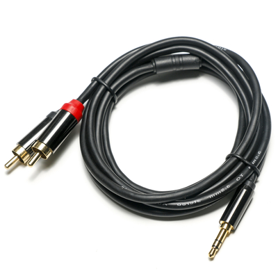 ซื้อ สายสัญญาณเสียงดิจิตอล RCA ชุบโลหะเปลือกหุ้ม PVC สีดำ 3.5 มม. ยาว 1.25 ม. ขั้วต่อสีทองสำหรับเครื่องเสียงรถยนต์ online manufacture