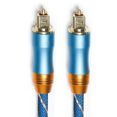 ซื้อ Toslink Digital Cable Premium OD6.0 Knited Rope Plated Frosted Shell Square Interface Blue 1.5M HiFi Sound For Subwoofer online manufacture