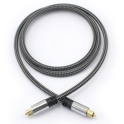 ซื้อ Digital Optical Audio Toslink Braid Cable OD5.0 เปลือกอลูมิเนียมชุบเงินสำหรับเครื่องขยายเสียง Soundbar 1.5M 3M 5M online manufacture
