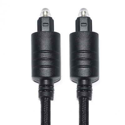 ซื้อ TOSLINK สายสัญญาณเสียงดิจิตอลสีดำถักเชือกชุบทองรอบพอร์ตสำหรับเครื่องเล่น DVD 1M 2M 3M online manufacture