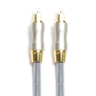 ซื้อ Toslink สายเคเบิลออปติกเสียงดิจิตอล OD5.0 ถักเชือกสีเทาปลั๊กทอง Frosted Shell สำหรับกล่องลำโพง CD / DVD online manufacture
