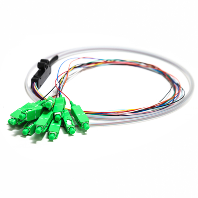 SC APC 12core Fanout ไฟเบอร์ออปติก Pigtail SM Simplex 1.5M ไฟเบอร์ออปติก Pigtail/Planar Lightwave Circuit splitter