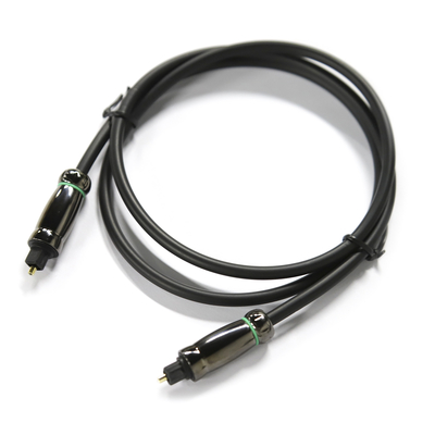 สายสัญญาณเสียงออปติคัล TOSLINK ที่ทนต่อการกัดกร่อน OD6.0mm สายเคเบิลสีดำสำหรับ DVD Blu-Rays