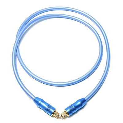 Toslink Digital Optical Audio Cable OD5.0 เปลือกอลูมิเนียมชุบสีน้ำเงินสำหรับเครื่องขยายเสียง Soundbar 1.5M 3M 5M