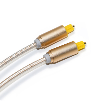 OD4.0 Braided Toslink สายดิจิตอลตัวเชื่อมต่อเปลือกพลาสติกสำหรับ Soundbar 1.8M 2.4M 3M