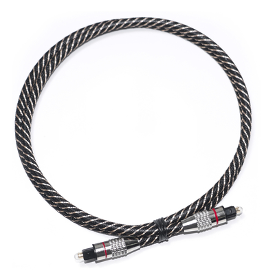 Red&Toslink สายสัญญาณเสียงดิจิตอล เชือกถักไนลอน OD4.0 ขั้วต่อชุบโลหะ 1.2 ม. 1.5 ม. 2 ม. 3 ม.