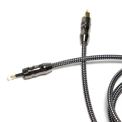 สายสัญญาณเสียงออปติคัลแบบถัก TOSLINK แบบดิจิตอลชุบ 4K Metal Connecotr สำหรับ Soundbar ของโรงละคร