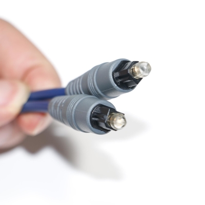Toslink Audio Optical Fiber Cable สีฟ้า Spdif พลาสติก Square Soket 1.0 มม. PMMA 1 M 2 M สำหรับ TV cD Player