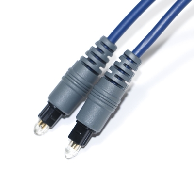 Toslink Audio Optical Fiber Cable สีฟ้า Spdif พลาสติก Square Soket 1.0 มม. PMMA 1 M 2 M สำหรับ TV cD Player