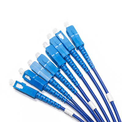 1310/1550nm สีฟ้า SC/SC 4-4 สี่โหมด Single-Core Optic Patch Cord OM3 สำหรับกล้องเฝ้าระวัง 3M 5M 8M 15M