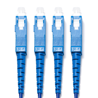 1310/1550nm สีฟ้า SC/SC 4-4 สี่โหมด Single-Core Optic Patch Cord OM3 สำหรับกล้องเฝ้าระวัง 3M 5M 8M 15M