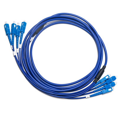 1310/1550nm สีฟ้า SC/SC 4-4 สี่โหมด Single-Core Optic Patch Cord OM3 สำหรับกล้องเฝ้าระวัง 3M 5M 8M 15M