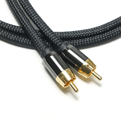 RCA สายสัญญาณเสียงดิจิตอล 3.5 มม. ถักไนลอนเชือกชุบอลูมิเนียมอัลลอยด์เชลล์ Golden Connector คุณภาพระดับพรีเมียมสำหรับ Soundbar