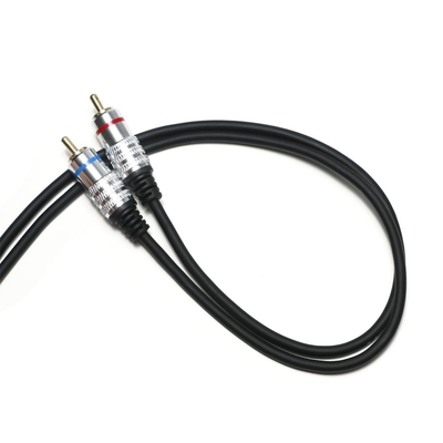 Factory oulet สายสัญญาณเสียง RCA 3.5 มม. สีแดงขอบสีน้ำเงิน PCV ฝาครอบโลหะผสมชุบสำหรับ CD TV Soundbar