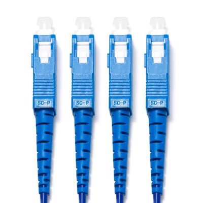 SC LC สายแพทช์ไฟเบอร์ออปติก Multimode Dual-Core OM3 4/4 10G สำหรับการเฝ้าระวัง WLAN LAN