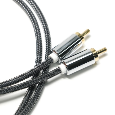 RCA Splendid Black Nylon Knited Aluminium Alloy Shell OD6.0 สำหรับ soundbar HiFi เครื่องเสียงรถยนต์สุดหรู 1.5M