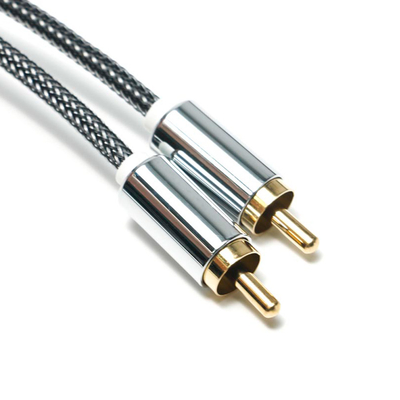 RCA Splendid Black Nylon Knited Aluminium Alloy Shell OD6.0 สำหรับ soundbar HiFi เครื่องเสียงรถยนต์สุดหรู 1.5M