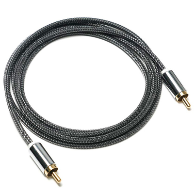 RCA Splendid Black Nylon Knited Aluminium Alloy Shell OD6.0 สำหรับ soundbar HiFi เครื่องเสียงรถยนต์สุดหรู 1.5M