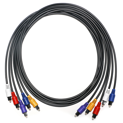 สาย RCA สายสัญญาณเสียงดิจิตอลออปติก 5 สีขั้วต่อพลาสติก 1.5 ม. - 5 ม. สำหรับเครื่องเล่นดีวีดีซีดี