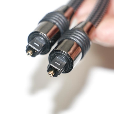 Toslink Black Nylon Braided Metal Shell OD6.0 สำหรับเอาต์พุต Digital Speaker TV Cable 1.2M