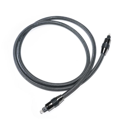 Toslink Black Nylon Braided Metal Shell OD6.0 สำหรับเอาต์พุต Digital Speaker TV Cable 1.2M