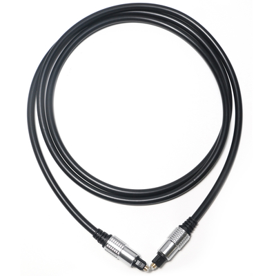 Toslink สายสัญญาณเสียง PVC สีดำ OD5.0 เปลือกอลูมิเนียมชุบทอง พอร์ต HiFi Sound Factory Outlet สำหรับเครื่องขยายเสียง Soundbar