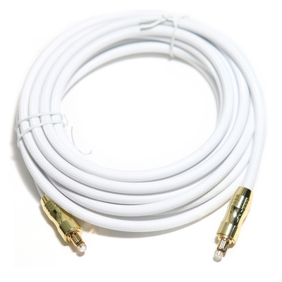 Toslink สายเคเบิลใยแก้วนำแสงเสียงดิจิตอล OD5.0 เชือกถักชุบเปลือกทอง 1.2 ม. สำหรับลำโพงกลางแจ้งออดิโอไฟล์