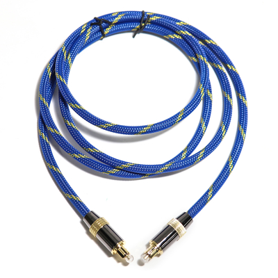 Toslink Didital สายออปติคัลชุบทอง 4K พอร์ตทอเชือกสีน้ำเงิน Coaxial เสียงไฮไฟสำหรับ Audiophile HiFi 1.2M 2M
