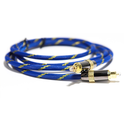 Toslink Didital สายออปติคัลชุบทอง 4K พอร์ตทอเชือกสีน้ำเงิน Coaxial เสียงไฮไฟสำหรับ Audiophile HiFi 1.2M 2M