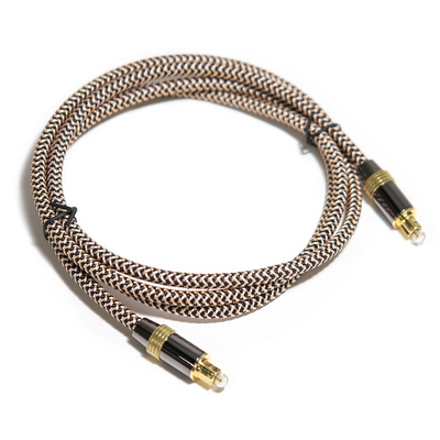 Toslink Didital Optical Cable OD5.0 Golden 4K Port Woven Rope เสียงไฮไฟสำหรับโฮมเธียเตอร์ Soundbar