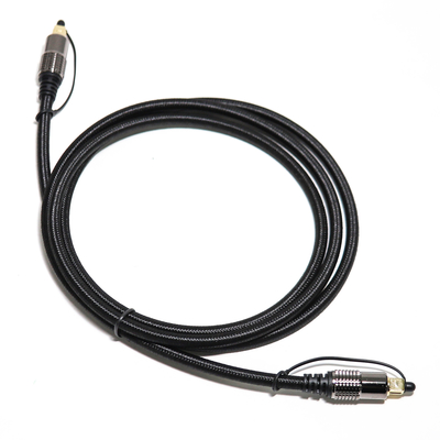 TOSLINK Optical Audio Cable OD5.0 Blakc Knite Rope Plated Alloy Shell Gold Interface 0.8M 1.2M สำหรับโฮมเธียเตอร์ Soundbar