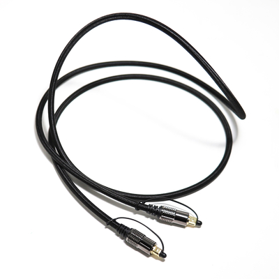 TOSLINK Optical Audio Cable OD5.0 Blakc Knite Rope Plated Alloy Shell Gold Interface 0.8M 1.2M สำหรับโฮมเธียเตอร์ Soundbar
