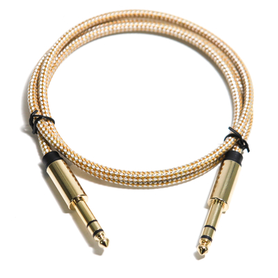 Guita String สายสัญญาณเสียง RCA 6.35มม. เชือกนิตติ้งโลหะอย่างดี 0.8ม