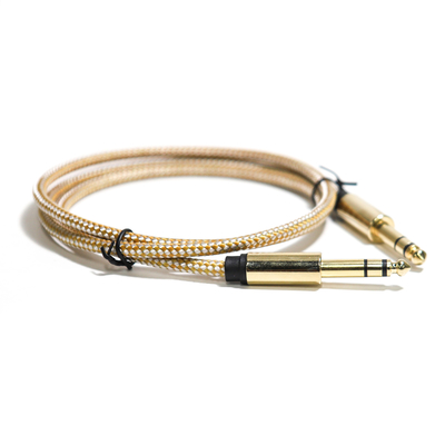 Guita String สายสัญญาณเสียง RCA 6.35มม. เชือกนิตติ้งโลหะอย่างดี 0.8ม