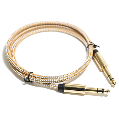 Guita String สายสัญญาณเสียง RCA 6.35มม. เชือกนิตติ้งโลหะอย่างดี 0.8ม