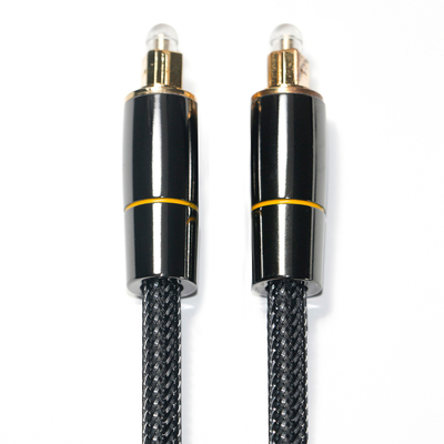 Toslink Toslink Optical Fiber Cable Nylon Woven net plated Copper Gold Rim Connector 1.2M for subwoofer speakers
