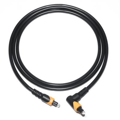 โรงงาน Outlet Toslink ไฟเบอร์ออฟติก ออดิโอเคเบิล เพศ สีดํา เหลือง PVC 90 ° สี่เหลี่ยม toslink สายพลาสติกออฟติก