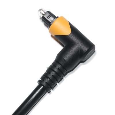 โรงงาน Outlet Toslink ไฟเบอร์ออฟติก ออดิโอเคเบิล เพศ สีดํา เหลือง PVC 90 ° สี่เหลี่ยม toslink สายพลาสติกออฟติก