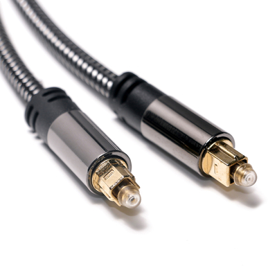 Factory Outlet แบรนด์ใหม่ Toslink Digital Optical Audio Cable SPDIF Woven Net Plated Gold Amplifier Cable for Subwoofer