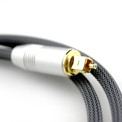 [Factory Outlet] Toslink ชุบพอร์ตเงินสีทองถักเชือกสำหรับลำโพงซับวูฟเฟอร์ไฮไฟ Audiophile 1.2M 2M