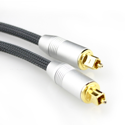 [Factory Outlet] Toslink ชุบพอร์ตเงินสีทองถักเชือกสำหรับลำโพงซับวูฟเฟอร์ไฮไฟ Audiophile 1.2M 2M