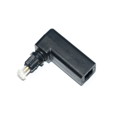Toslink หญิง Toslink ชายออปติคอล 90 องศามุมขวาสายสัญญาณเสียงอะแดปเตอร์แปลงเสียงสเตอริโอ 360 หมุน