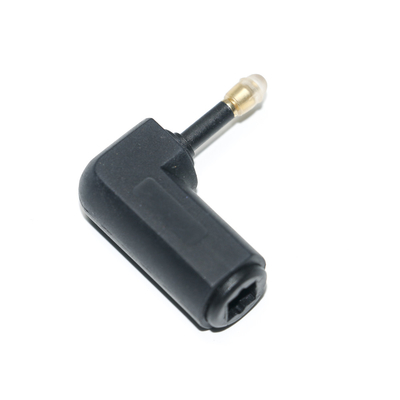 Toslink ออปติคอล 90 องศามุมขวาอะแดปเตอร์ขยายสายสัญญาณเสียงสเตอริโอแปลงเสียง 360 หมุน