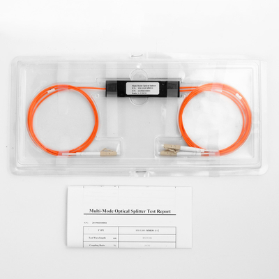 อัตราส่วนการเชื่อมต่อไฟเบอร์ออปติก Splitter LC/UPC 1x2 FBT Coupler 1*2 FBT มัลติโหมด 850/1310nm 50/125 MM 50/50