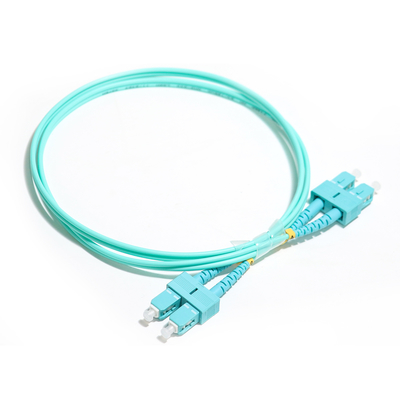 สายแพทช์ไฟเบอร์ Duplex Multimode Wathet SU-UPC Ject 50 / 125um แจ็คเก็ต LSZH 3.0 มม. OM3