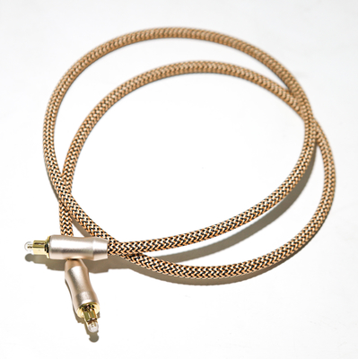 TOSLINK Optical Digital Audio Cable Rose Gold Plug Frosted Shell Knited Rope 1M สำหรับ CD / DVD Soundbar โฮมเธียเตอร์