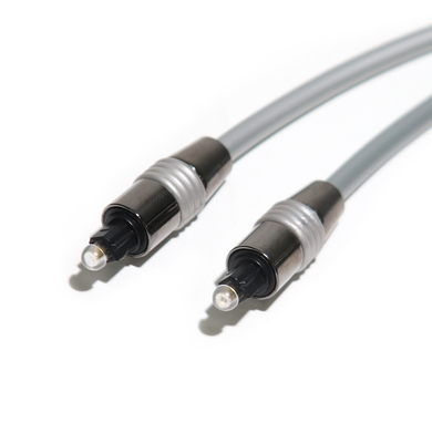 Toslink สายใยแก้วนำแสง OD5.0 เงินเชือกอลูมิเนียมชุบหมึกเปลือกดำสำหรับเครื่องขยายเสียง Soundbar 1.5M 3M 5M
