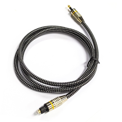 สีเหลือง ไนลอนผสม OD4.0 Toslink สายเสียงดิจิตอลออฟติกส์ HiFi เสียง สายเสียงโคเอ็กเซียลสําหรับบาร์เสียง