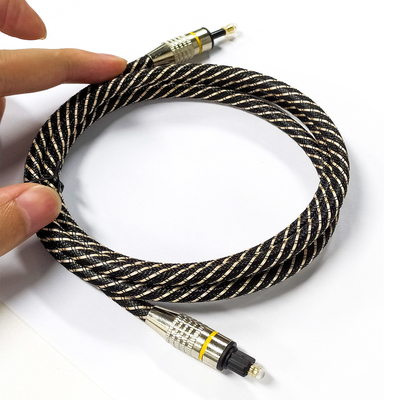 สีเหลือง ไนลอนผสม OD4.0 Toslink สายเสียงดิจิตอลออฟติกส์ HiFi เสียง สายเสียงโคเอ็กเซียลสําหรับบาร์เสียง
